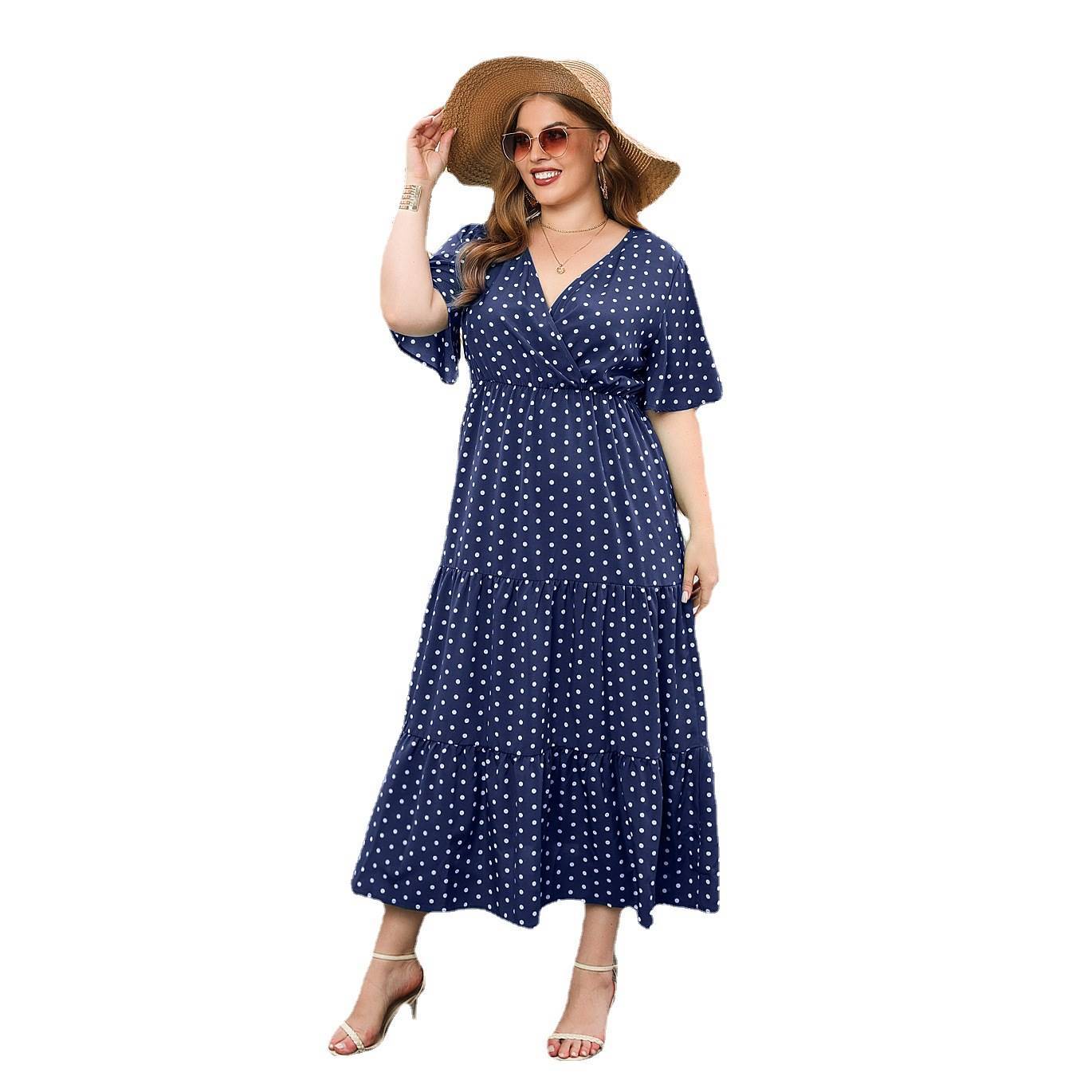 Women's Plus-Size Polka Dot Dress