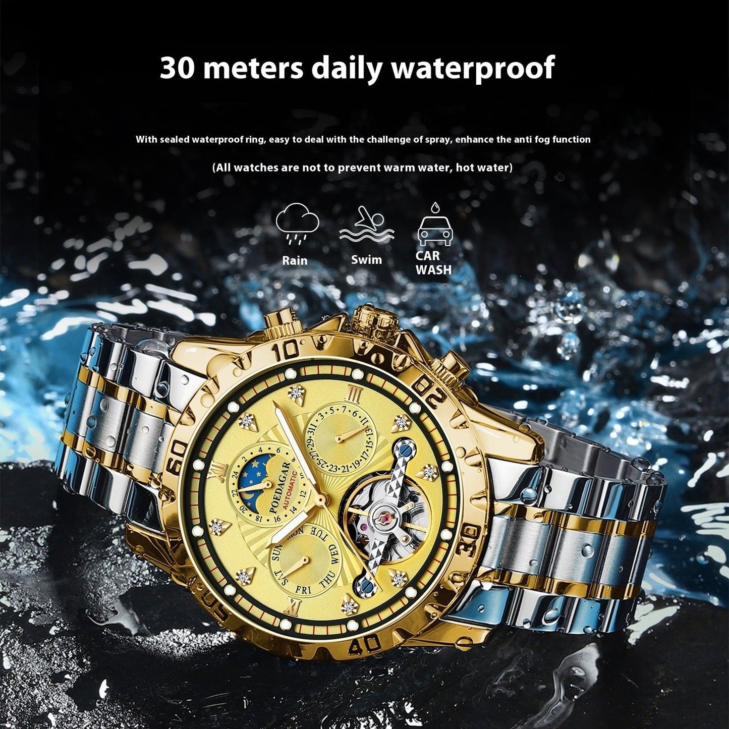 Men’s Luxury Waterproof Mechanical Multifunction Watch