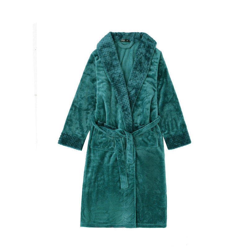 Thick Flannel Fashion Bathrobe