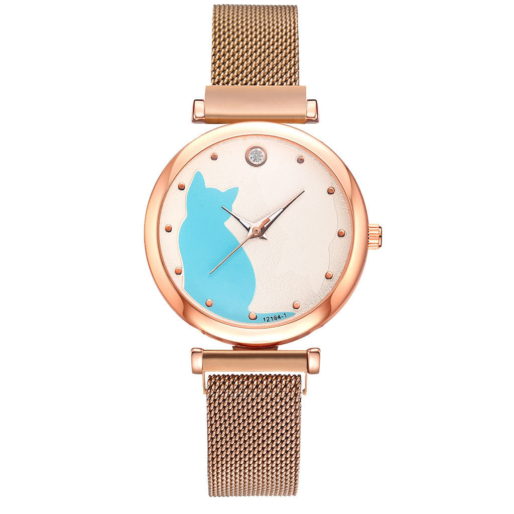 Cat Quartz Watch Bracelet Set
