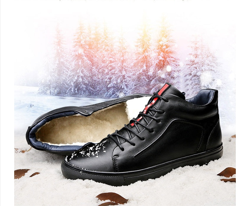 Men's Warm Leather Cotton Shoes