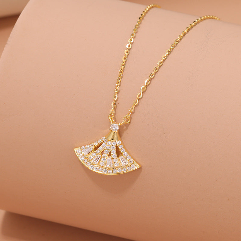 S925 Sterling Silver Skirt Necklace – Summer Light Luxury Design
