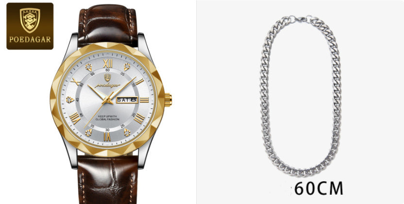 Men's Luxury Leather Quartz Watch