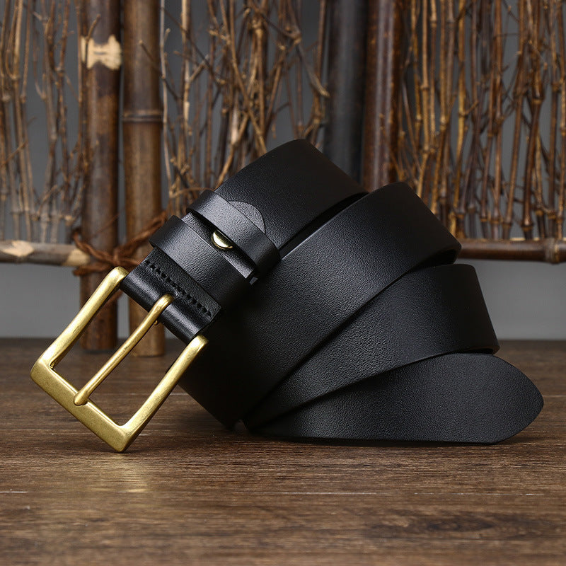 Men's Leather Pin Buckle Cowhide Belt