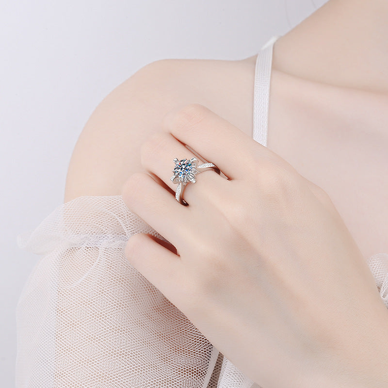 S925 Silver Moissanite Ring