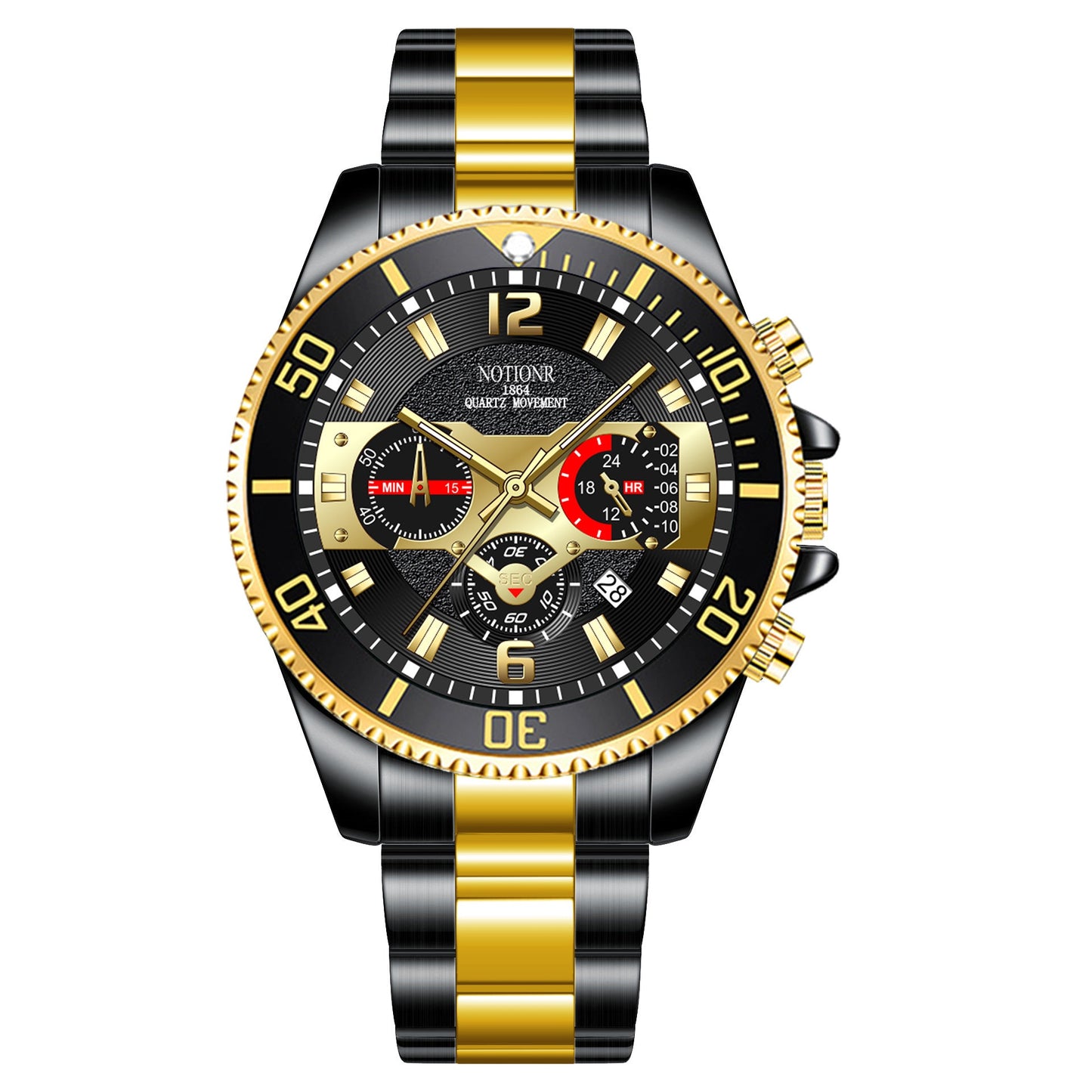 Men’s Stainless Steel Calendar Watch