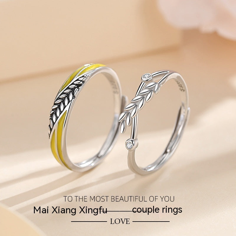 S925 Silver Happy Couple Ring