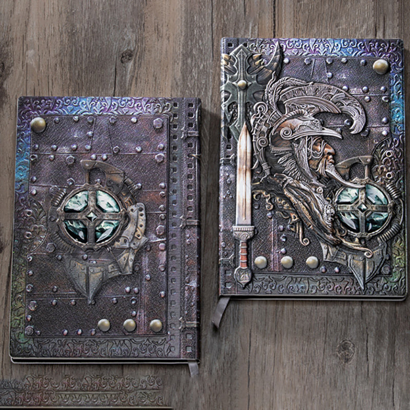 Retro 3D Embossed Leather Notebook