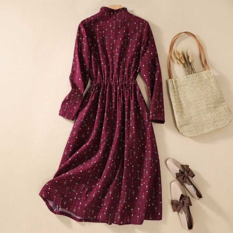 Cotton Linen Floral Dress