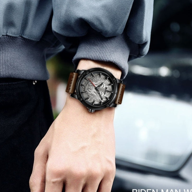 Men's Solid Color Quartz Belt Watch