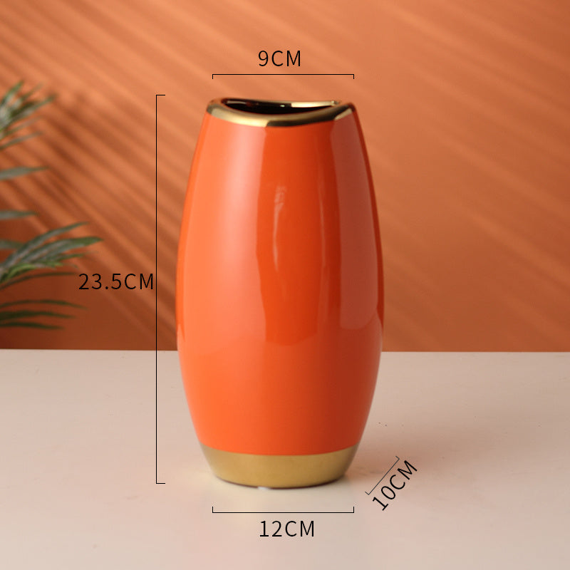Gold Lotus Leaf Ceramic Vase