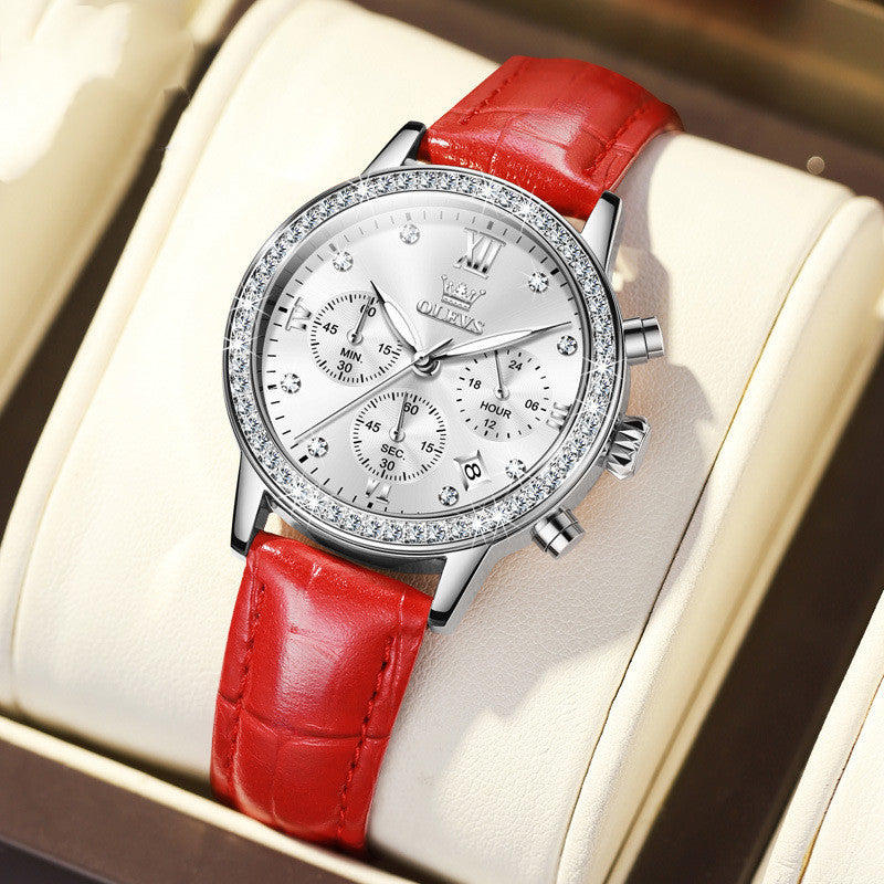 Women’s Diamond Quartz Multifunction OLEVS Watch