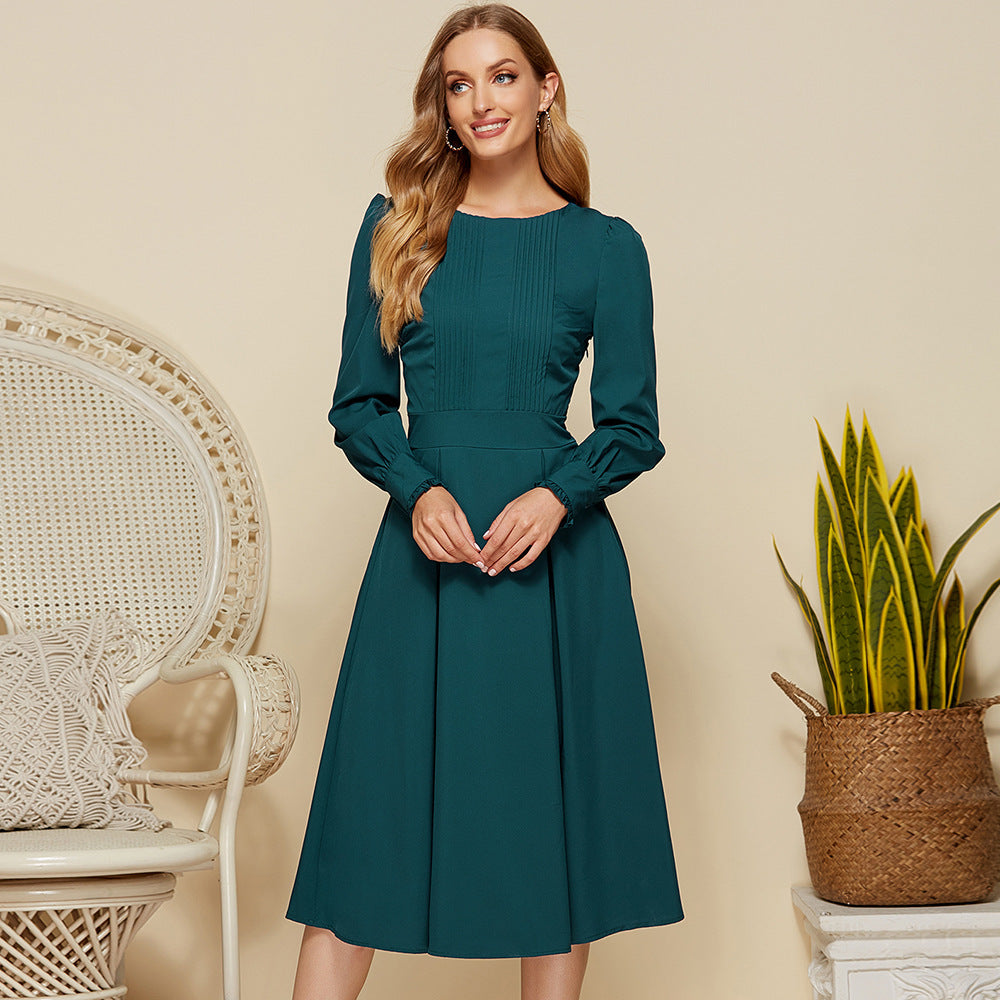 Hepburn Lantern Sleeve Dress