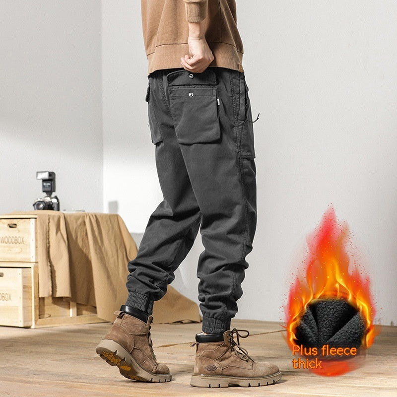 Men's Fleece-lined Loose Outdoor Overalls
