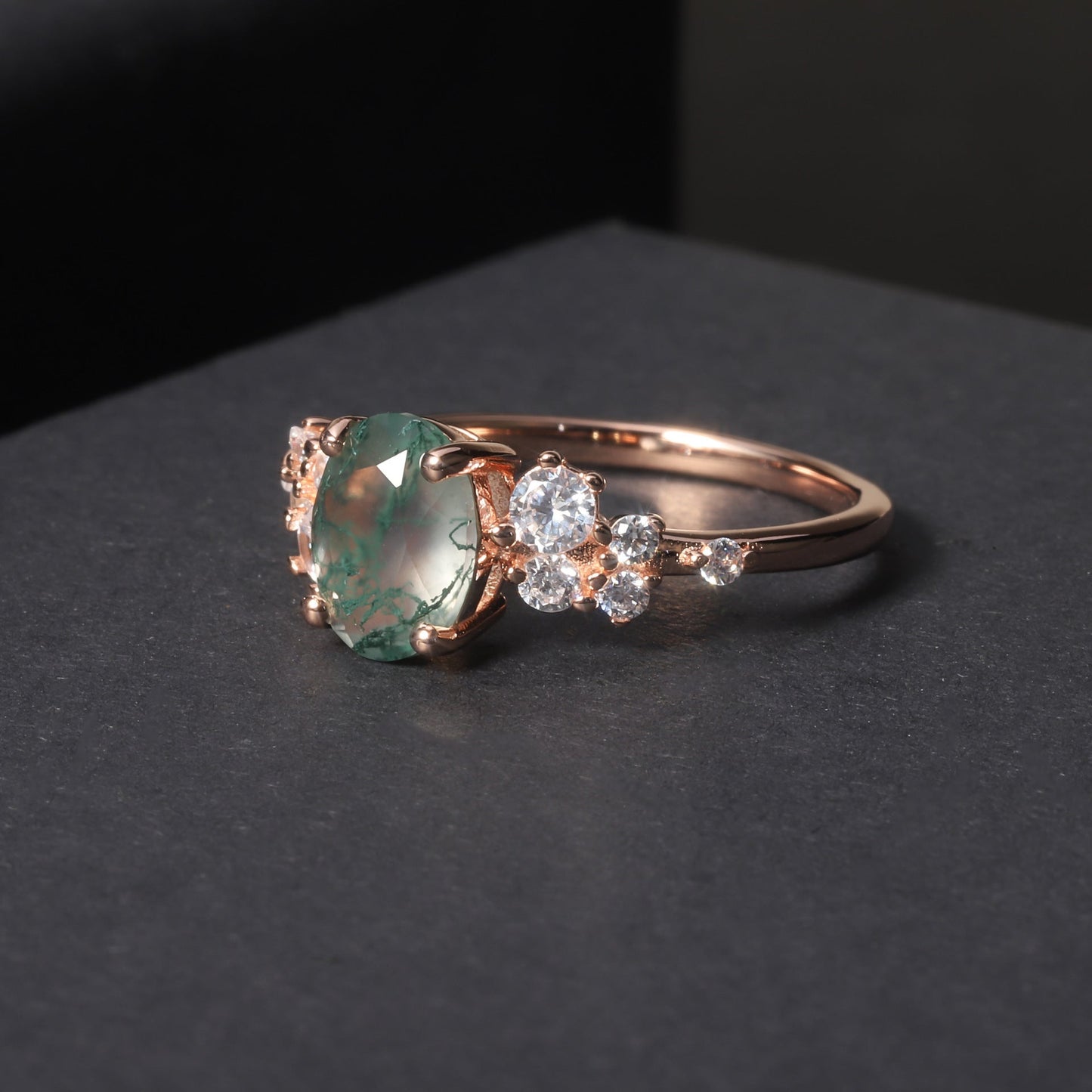 S925 Silver Rose Gemstone Ring