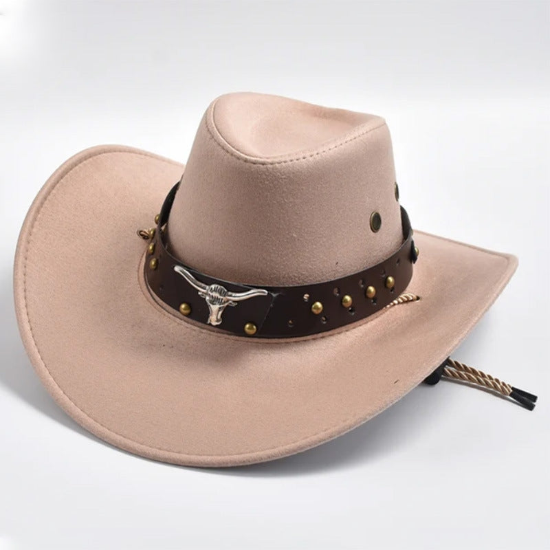 Retro Western Suede Cowboy Hat