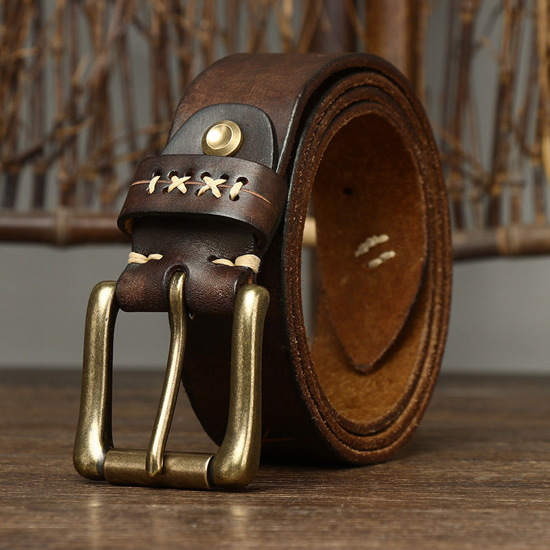 Vintage Cowhide Jeans Belt