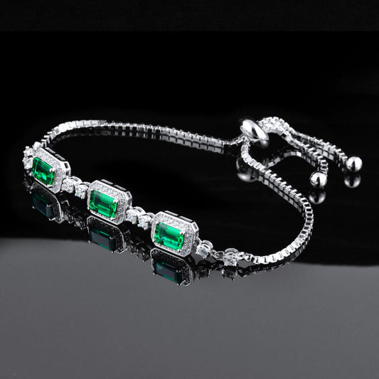 S925 Silver Emerald Fashion Bracelet