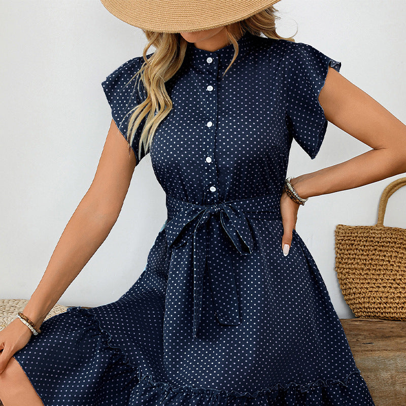 Elegant Polka Dot Ruffle Skirt