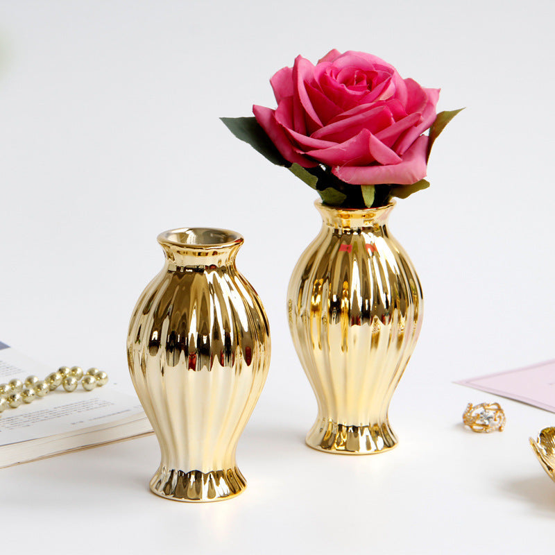 Elegant Gold Embossed Vase