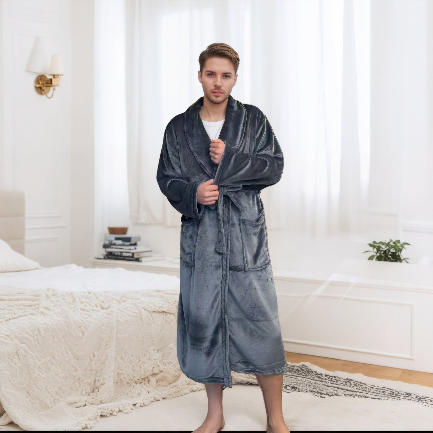 Couple Long Bathrobe Pajamas