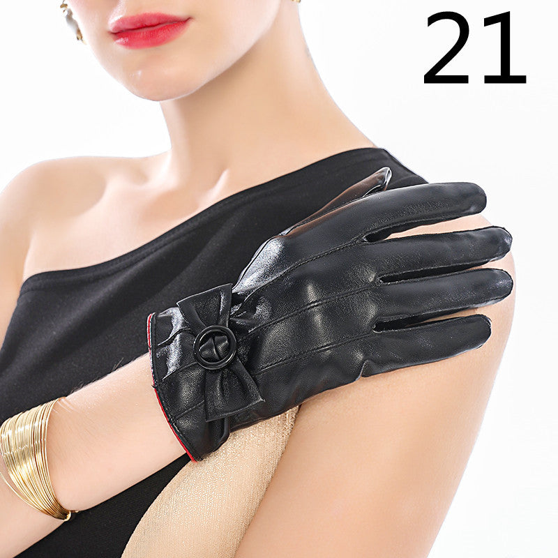 Men's Winter Riding Thick Velvet Windproof Leather Gloves