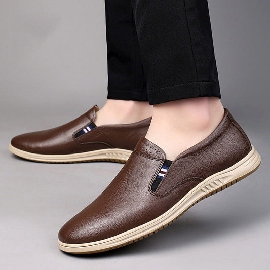 Casual Low-top Two-layer Cowhide Flat Shoes