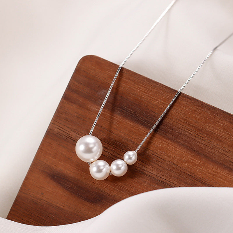 S925 Silver Pearl Necklace for Women