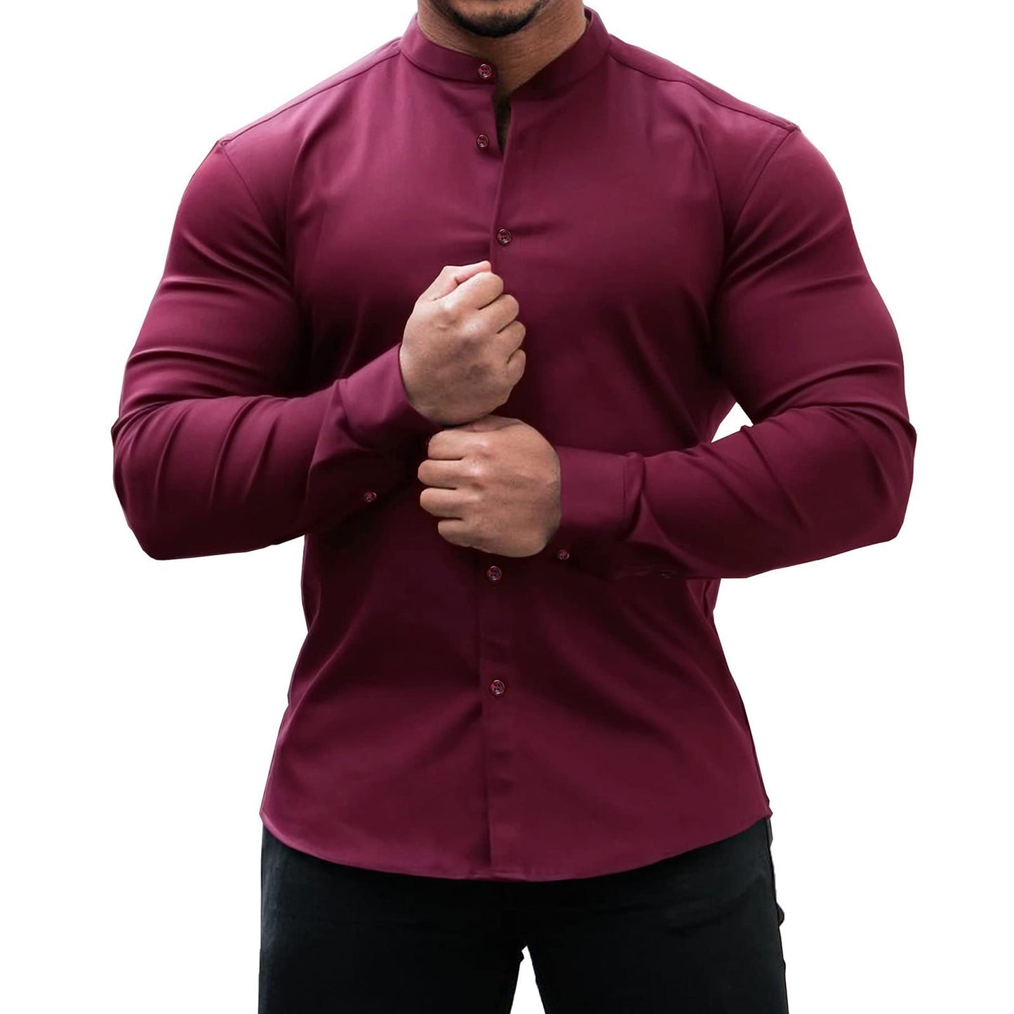 Men’s Long Sleeve Slim Button Shirt