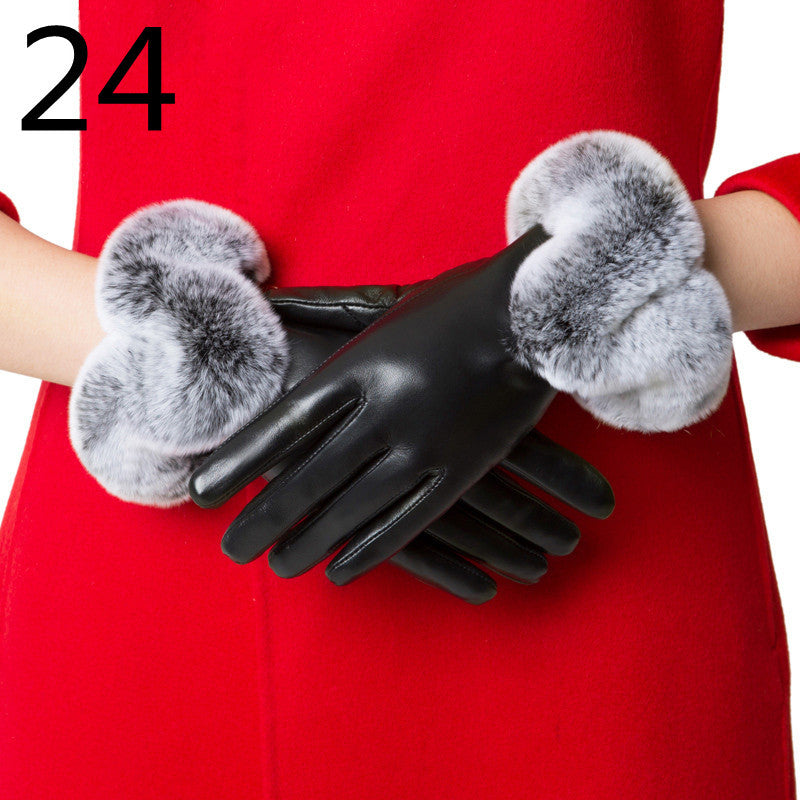 Men's Winter Riding Thick Velvet Windproof Leather Gloves