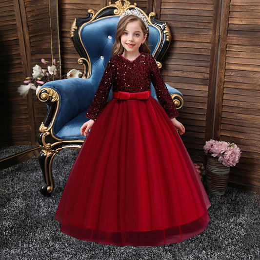Girls Cotton Sequin Dress