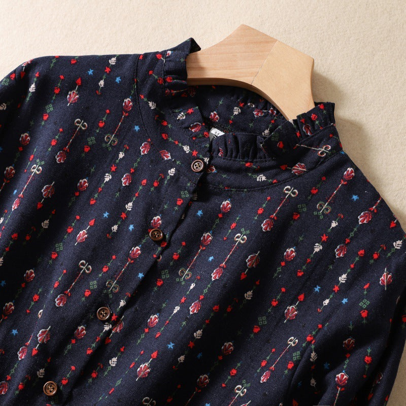 Cotton Linen Floral Dress
