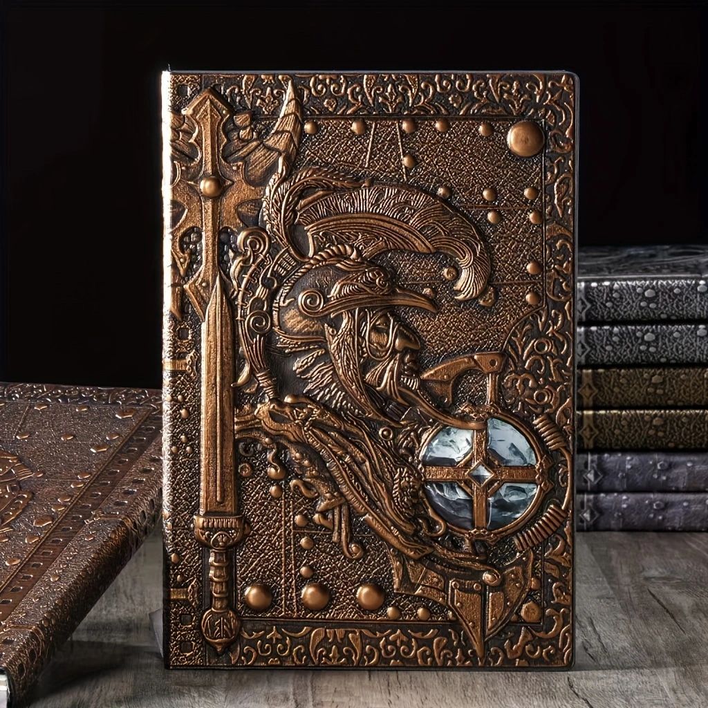 Retro 3D Embossed Leather Notebook