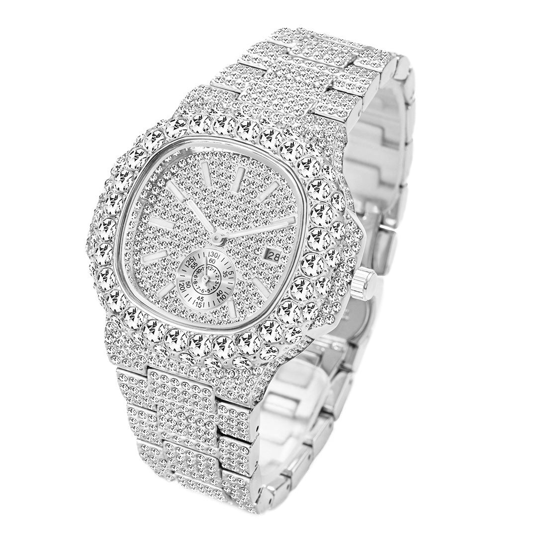 Gold Full Diamond Luminous Business Watch