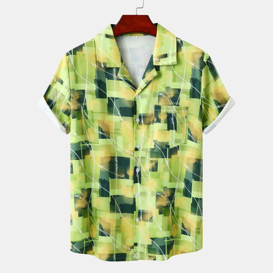 Men's Ink Painting Plum Shirt
