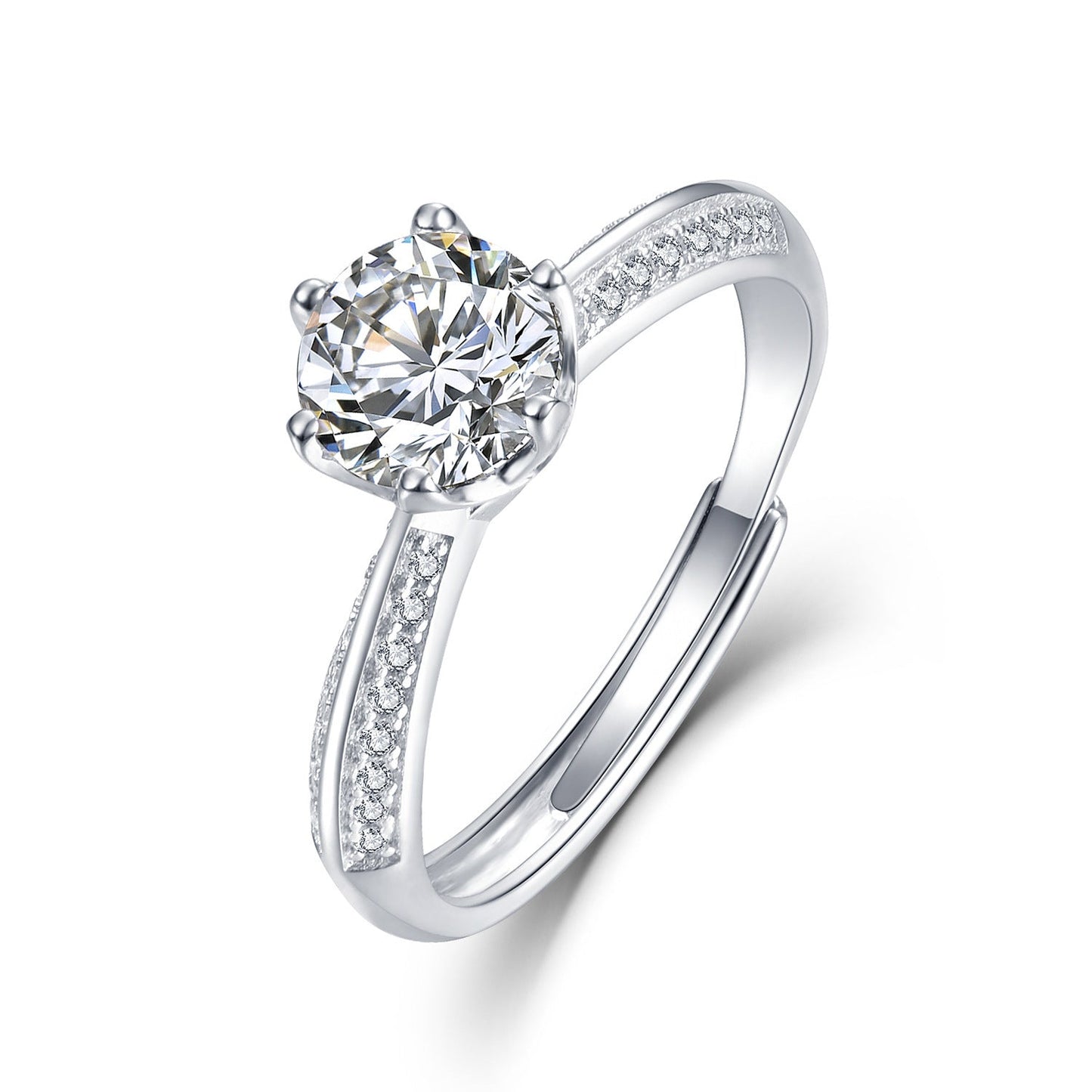 S925 Silver Diamond Carat Ring