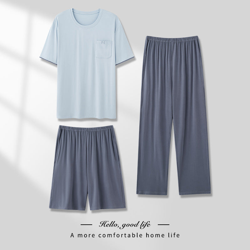 Men's Thin Modal Pajama 3-Piece Set
