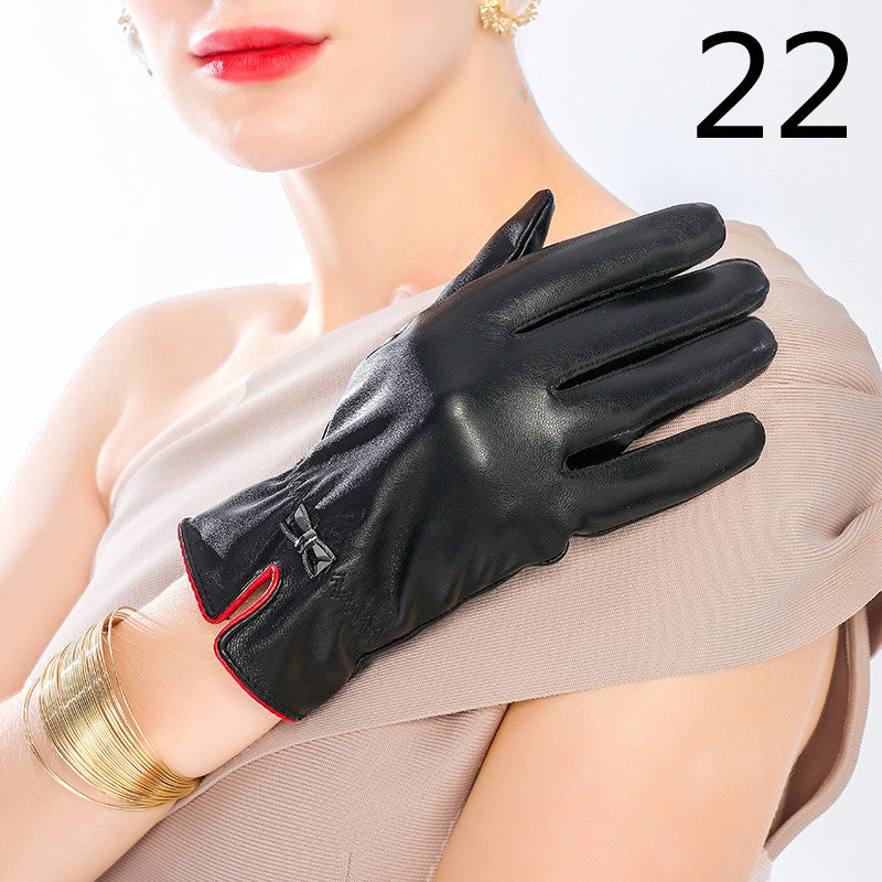 Men's Winter Riding Thick Velvet Windproof Leather Gloves