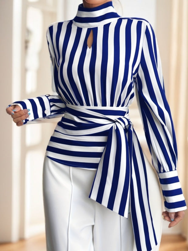 Elegant Long Sleeve Stripe