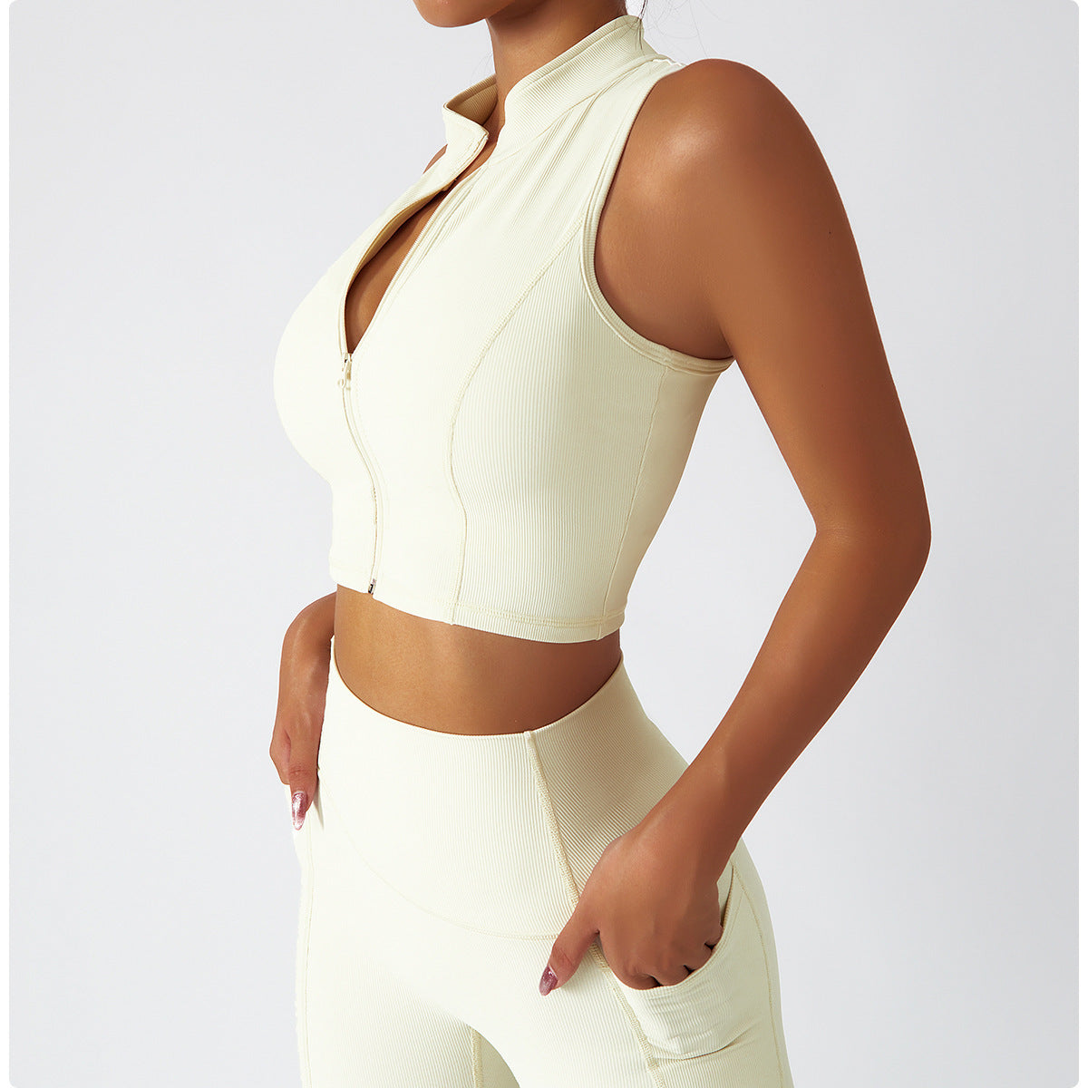 Yoga Suit with Long Sleeves and Zipper