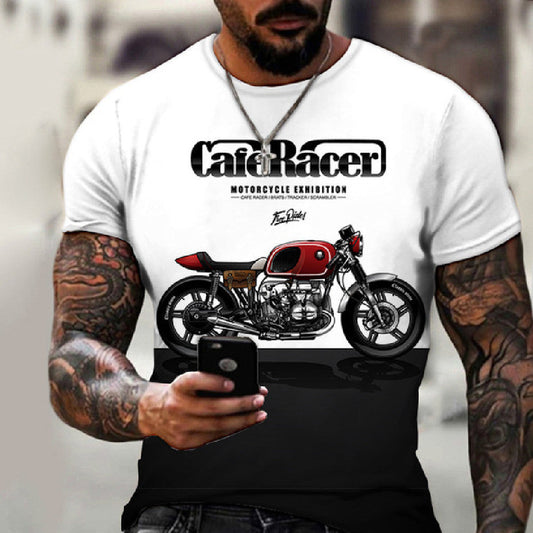 Vintage Motorcycle 3D Print T-shirt