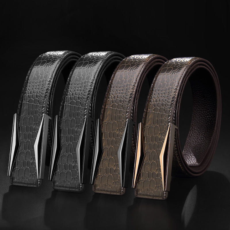 Men's Fashion Leather Auto Buckle Belt
