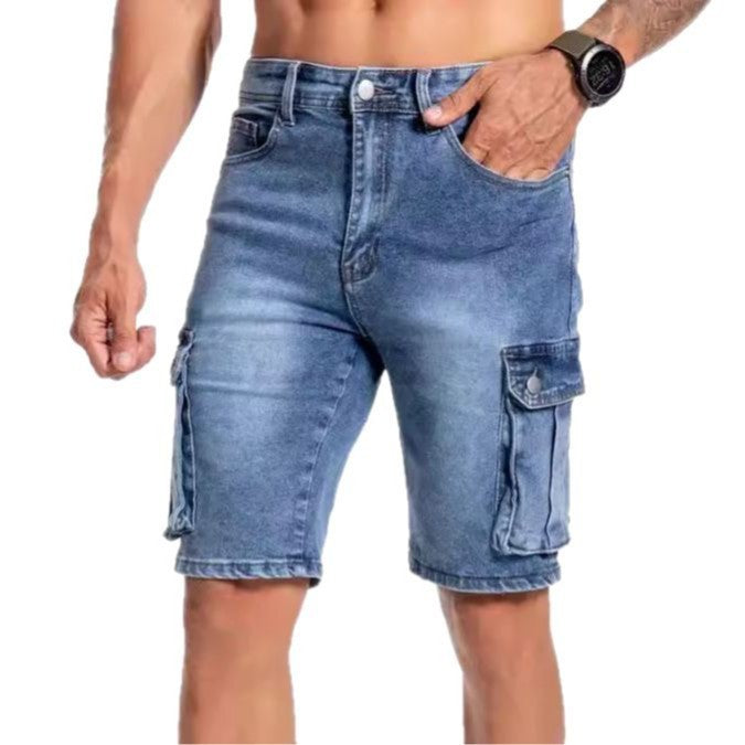 Men's Stretch Multi-pocket 5-Point Jeans