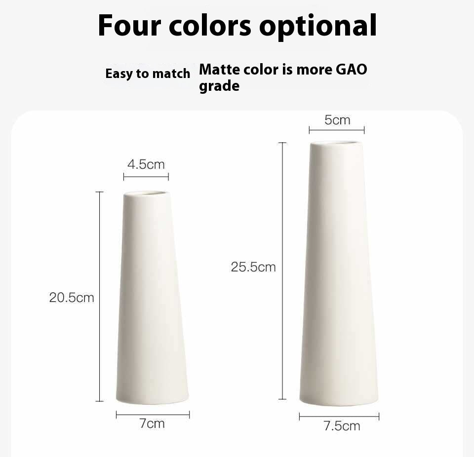 Narrow-Mouth Tulip Ceramic Vase