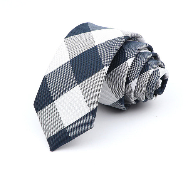 6cm Slim Polyester Plaid Tie
