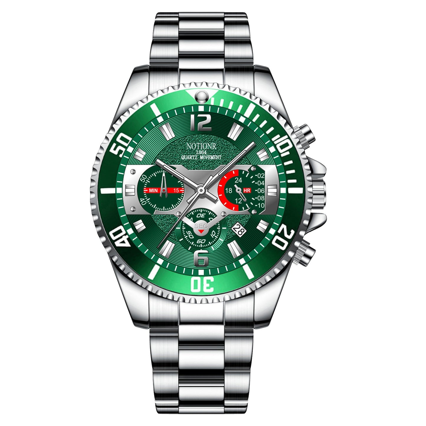 Men’s Stainless Steel Calendar Watch