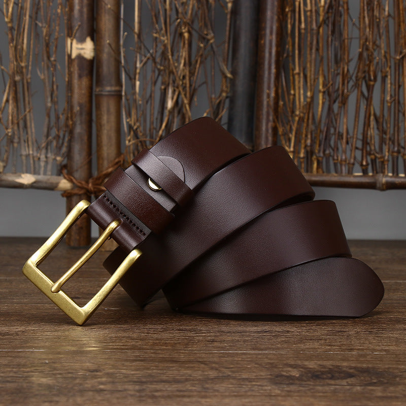 Men's Leather Pin Buckle Cowhide Belt