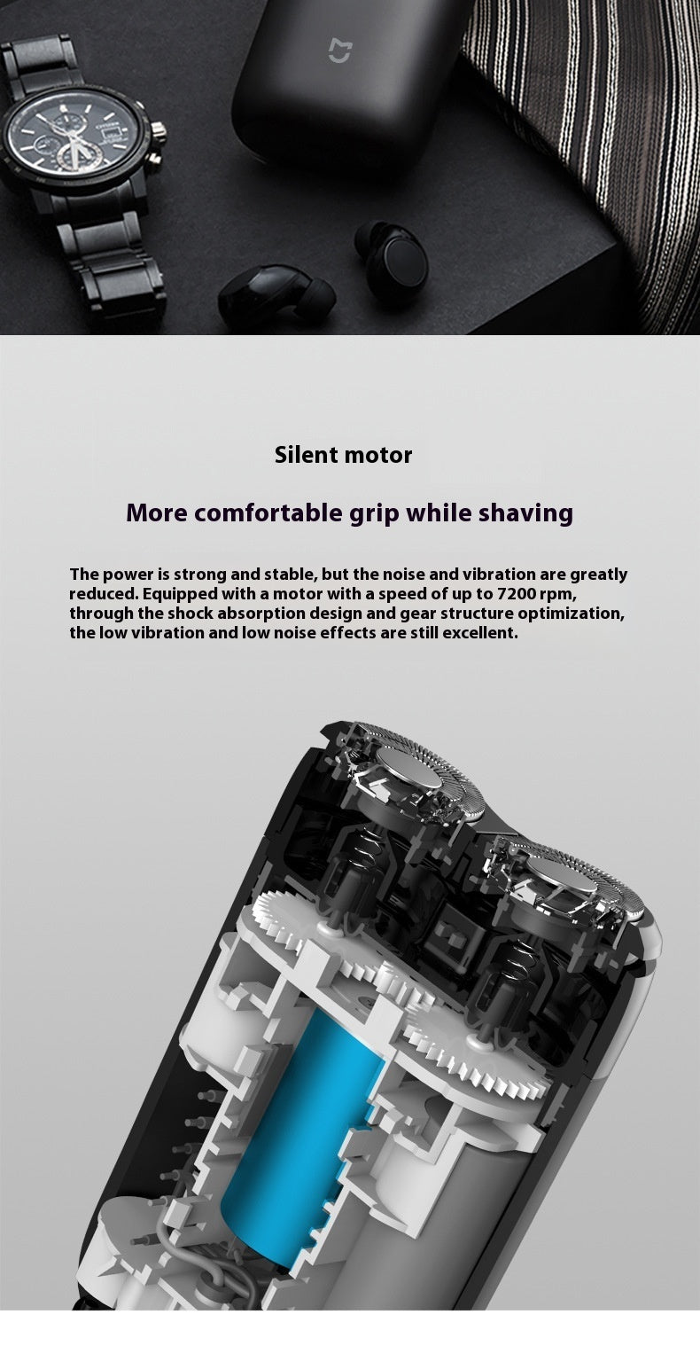Electric Shaver S100 – Dual Rotary Cutter for Men