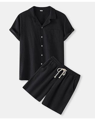 Corduroy Short Sleeve Men's Suit