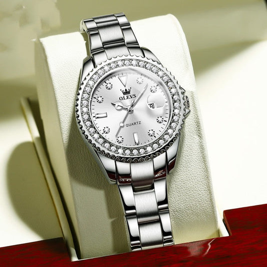 Diamond Quartz Stainless Steel Watch